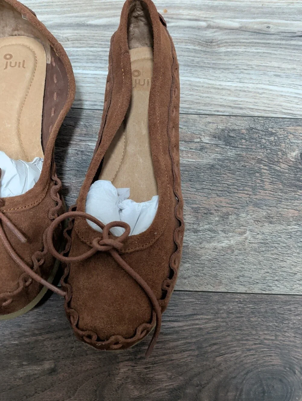Juil Bumi Terra Brown Suede Moccasin Grounding Copper Shoes Natural Hippie Sz 7